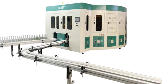 Hệ thống in tròn trên máy dập nóng chai thủy tinh 6 màu để trình bày hoa văn liên tục