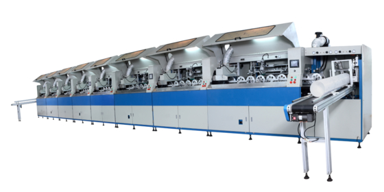 Máy in lụa đa màu 2000pcs/Giờ cho thùng hình trụ, đường kính thùng chứa tối đa 220mm