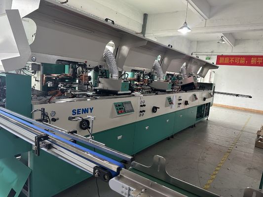 Máy in lụa tự động nhiều màu chai thủy tinh 85 chiếc/phút, loại tuyến tính, thiết bị kim loại