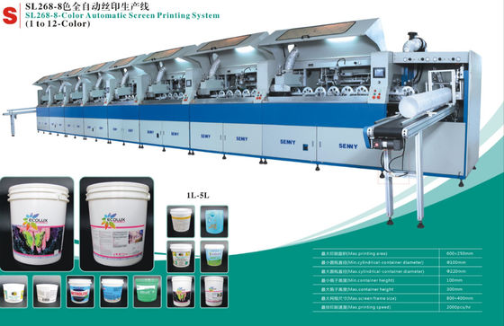 8 trạm Máy in màn hình hoàn toàn tự động 2000 chiếc / giờ 600x250mm