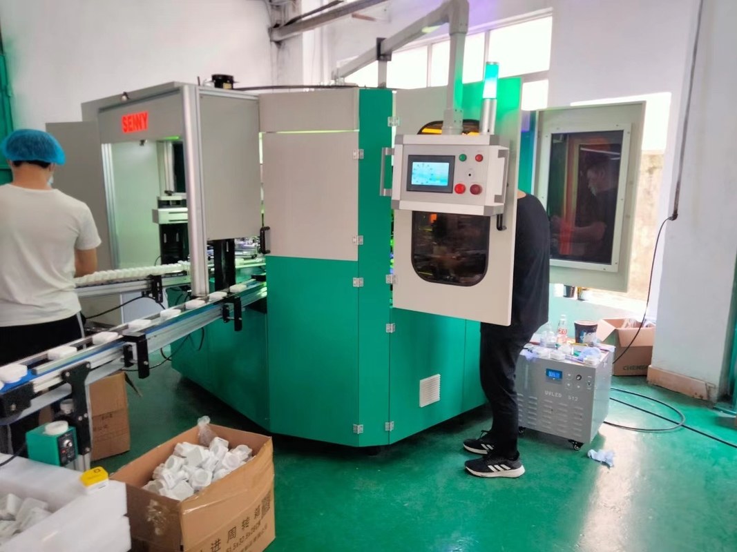 Máy in màn hình chai thủy tinh 2-6 màu Vùng in 300mm X 200mm Máy in xoay servo