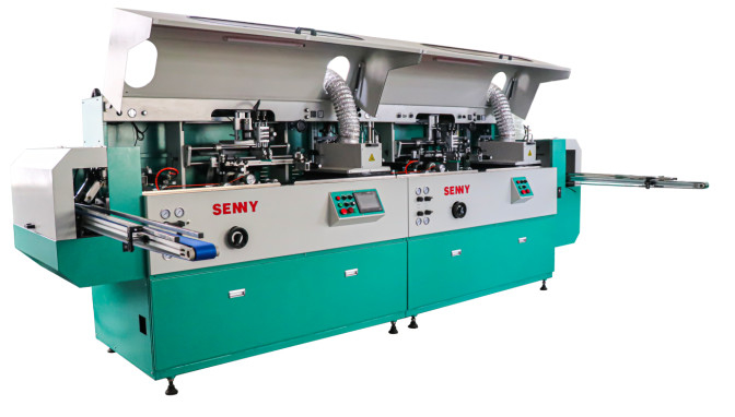 Máy in màn hình 2 màu chai phẳng hoặc hình bầu dục Thiết bị in hai mặt