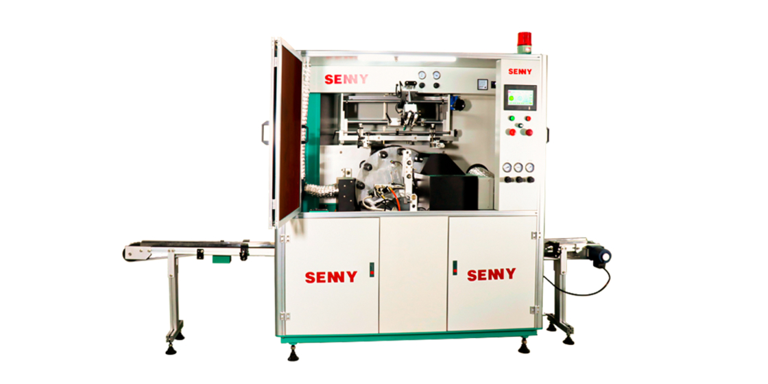 Máy in lụa UV một màu cho chai và lọ tròn