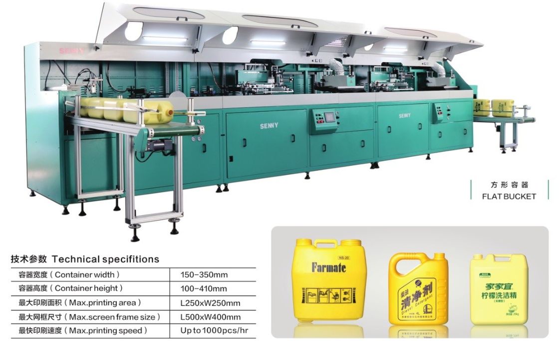 Máy in màn hình thùng 12 màu 1000 chiếc / giờ 250x250mm