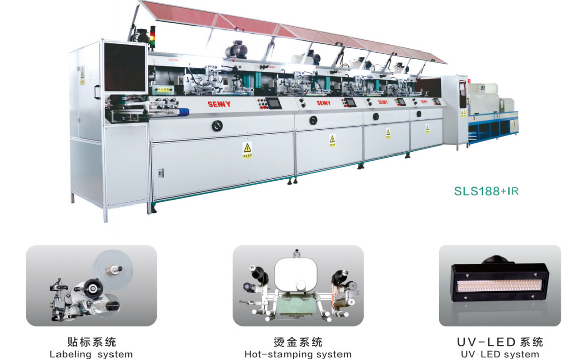 300 * 250mm 100pcs / Min Máy in màn hình lụa hoàn toàn tự động đa màu